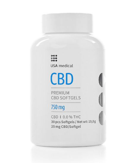 Kép USA medical CBD kapszula 750 mg | 30 db /nagy dózis - 25 mg cbd / kapszula/
