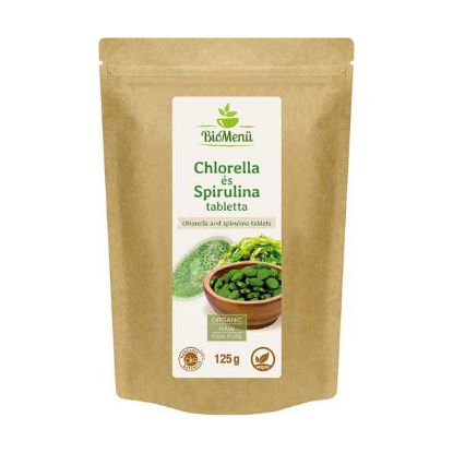 Kép BIOMENÜ BIO CHLORELLA ÉS SPIRULINA TABLETTA 125G