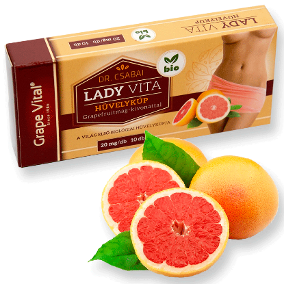 Kép GRAPE VITAL® Hüvelyfertőtlenítő KÚP  10 db– LadyVita