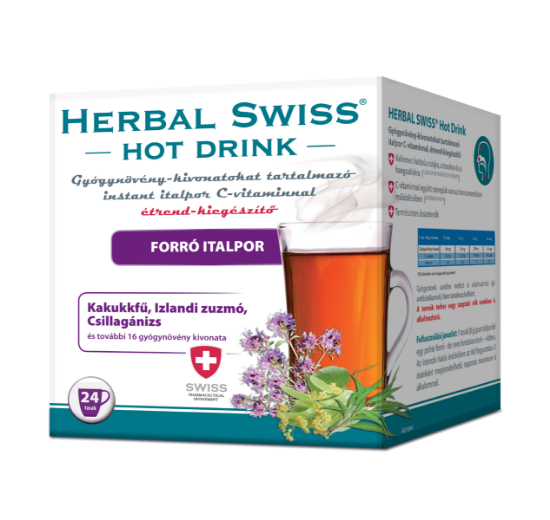 Kép HERBAL SWISS HOT DRINK Gyógynövény-kivonatokat tartalmazó insant italpor 12db