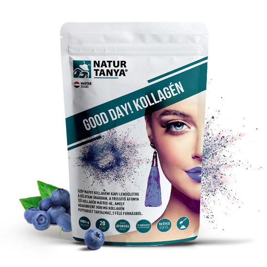 Kép Natur Tanya® GOOD DAY! Kollagén por frissítő áfonya ízben