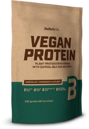 Kép BioTechUSA Vegan  csokis-fahéjas fehérje por 500g