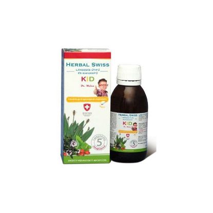 Kép Herbal Swiss Kid Medical lándzsás útifű és kakukkfű szirup (150ml)